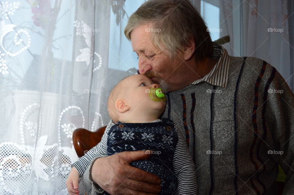 Boy with grandfather