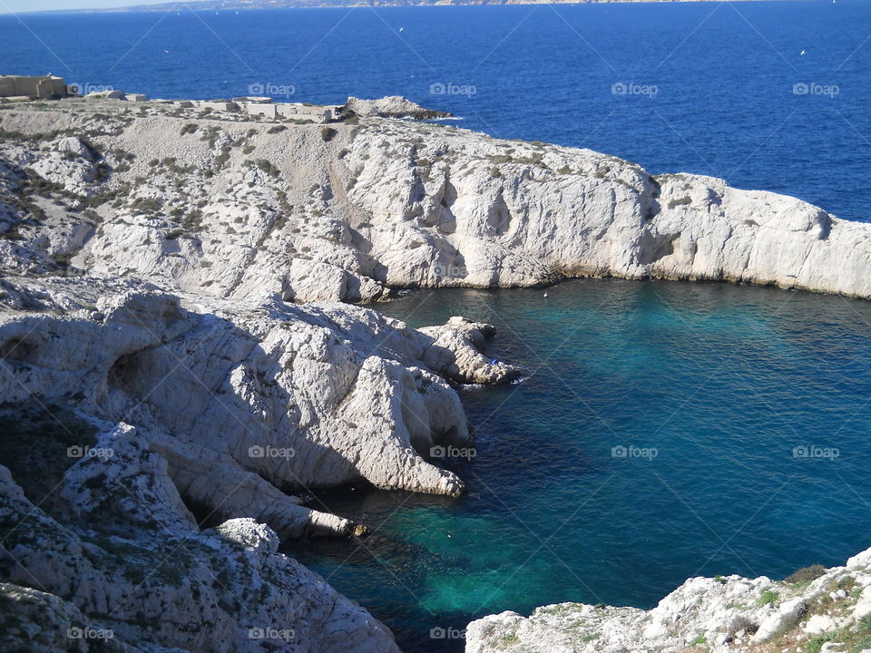 Barely blue.. Awesome Island at Marseille.