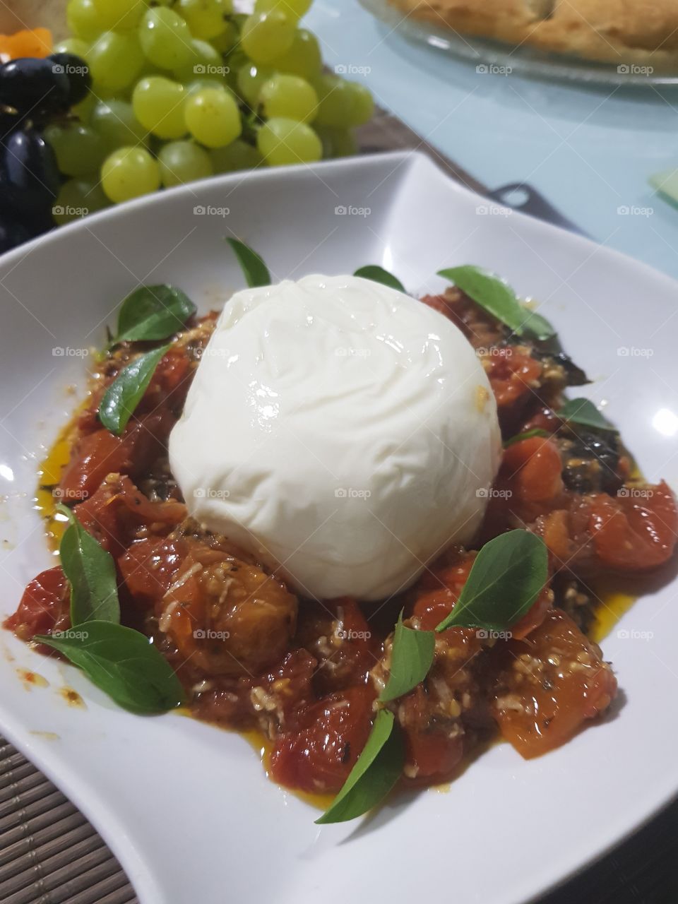 Burratta with confit tomato