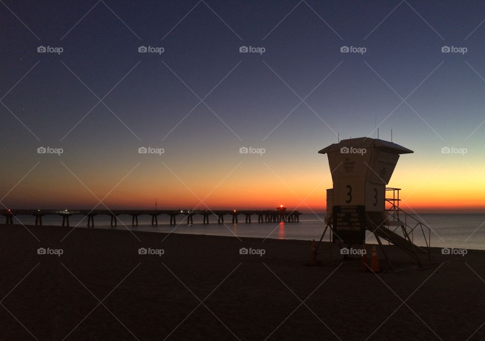 Sunset, Water, Sea, Beach, No Person