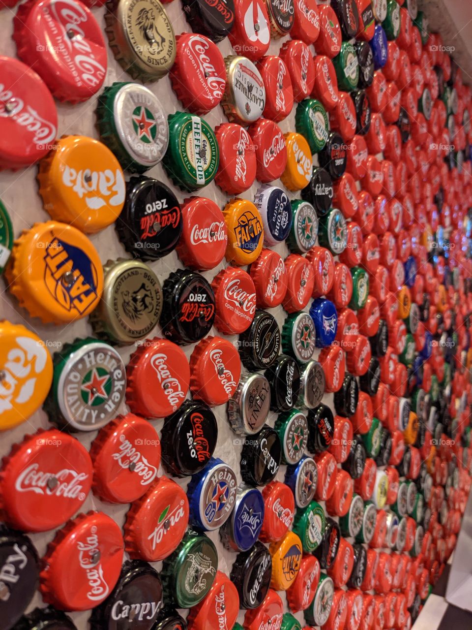 The top of the bottles