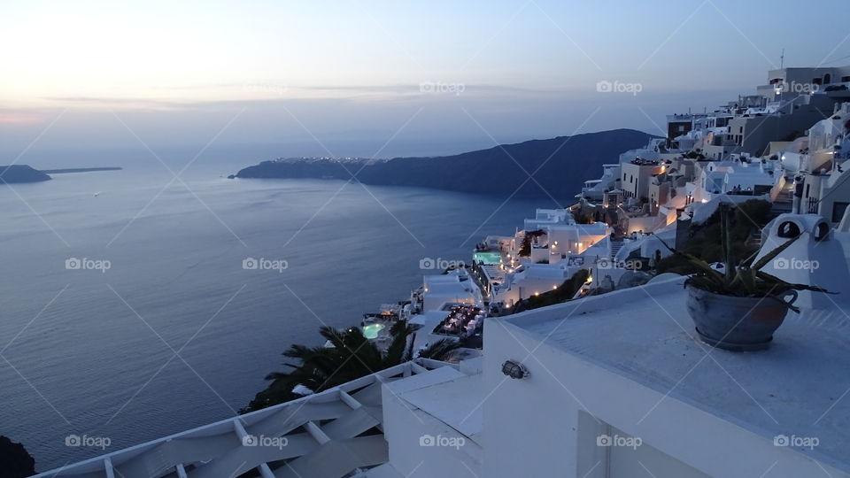 Greece Santorini lights. Greece Santorini lights