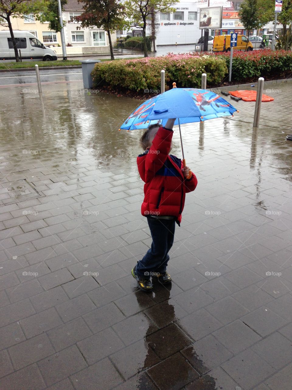 Play in the rain. Rainy day in Ireland