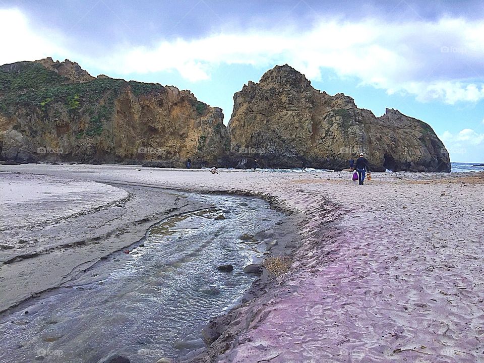 Purple sand beach 