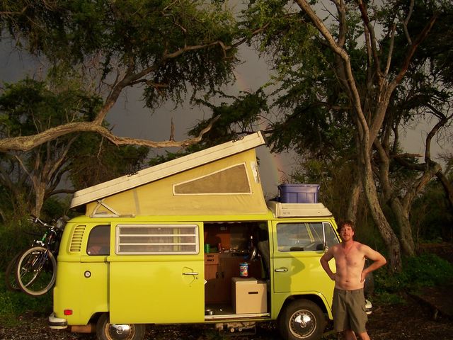 yellow submarine . playing on the coast of Big Island, Hawaii
