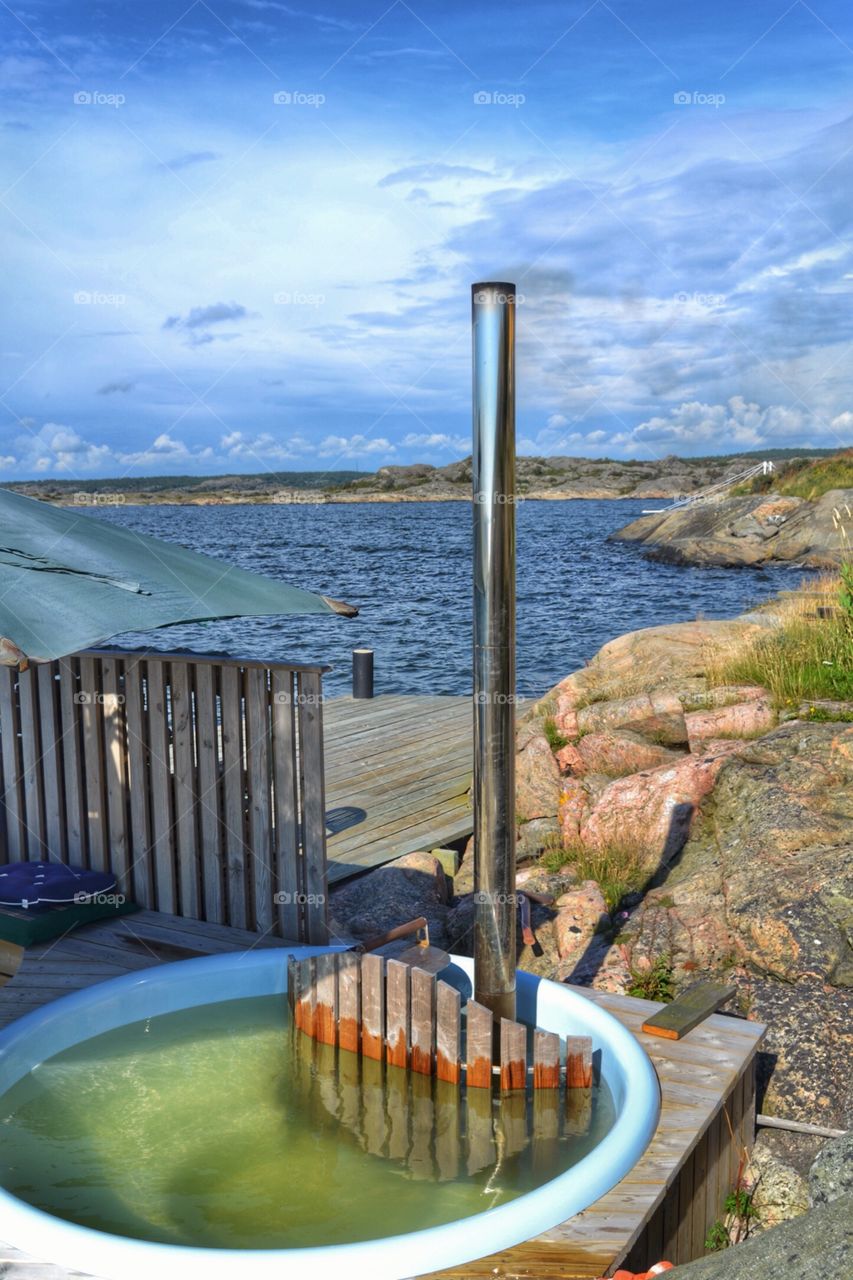 Hot tub on the dock