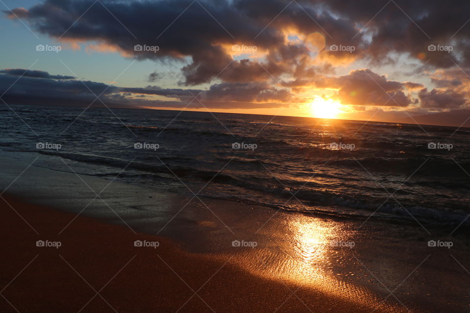 Sunset on the beach 