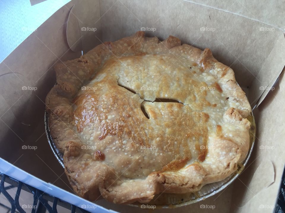 Fresh homemade pie from the bakery in a box to take home