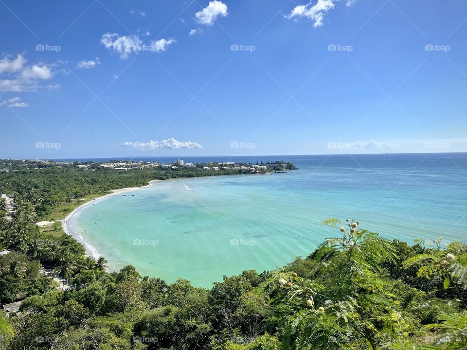 Landscape of the Caribbean beach 