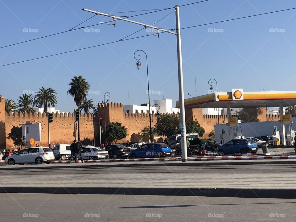 Rabat the capital of Morocco shell old oil station