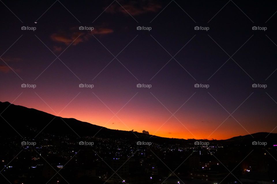 Colorful twilight in Quito