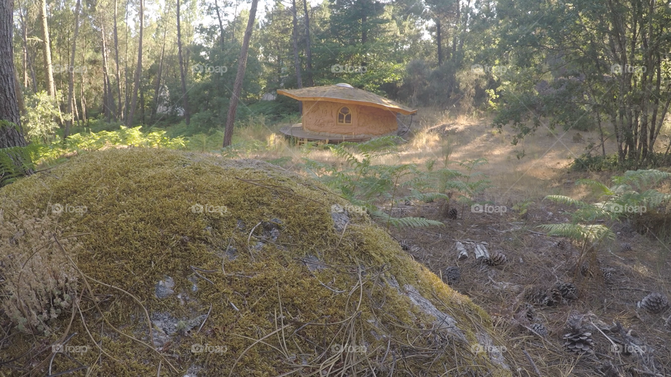 Small clay house in the middle of the nature