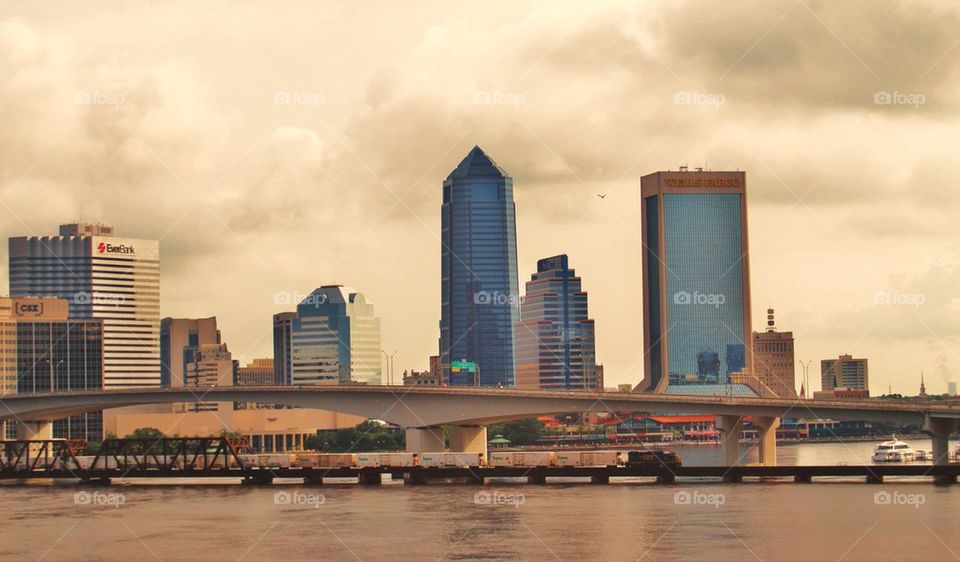 Jacksonville,Fl. Skyline and train