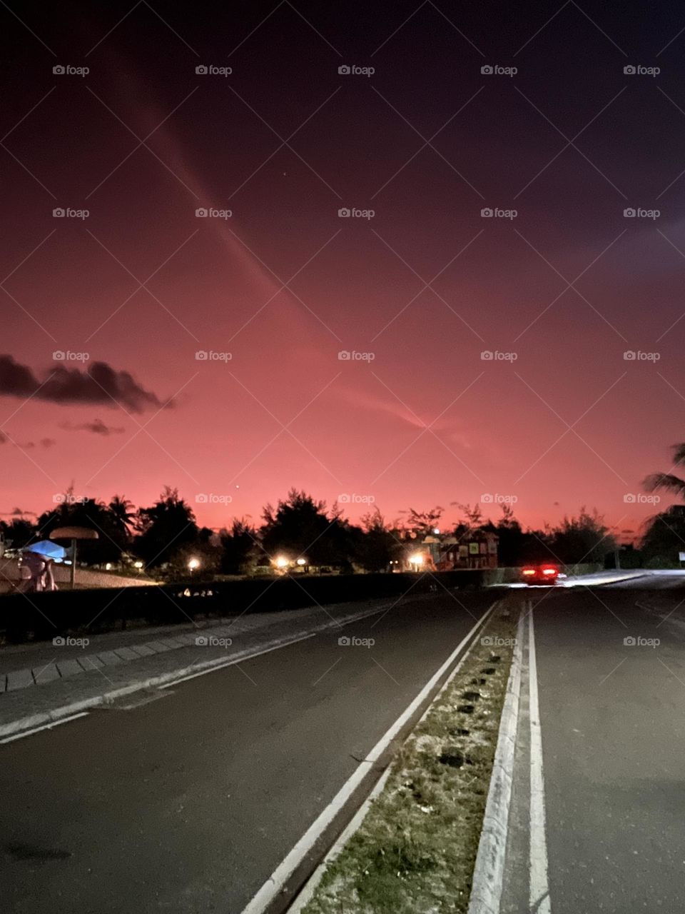 An extraordinary Sunset sky at Gdh. Thinadhoo, Maldives. The beautiful sky a moment after sundown is mesmerizing.