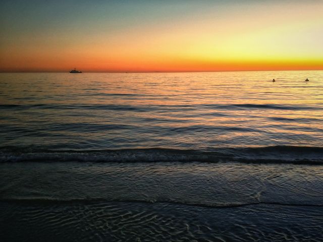Shrimp fishing at sunset