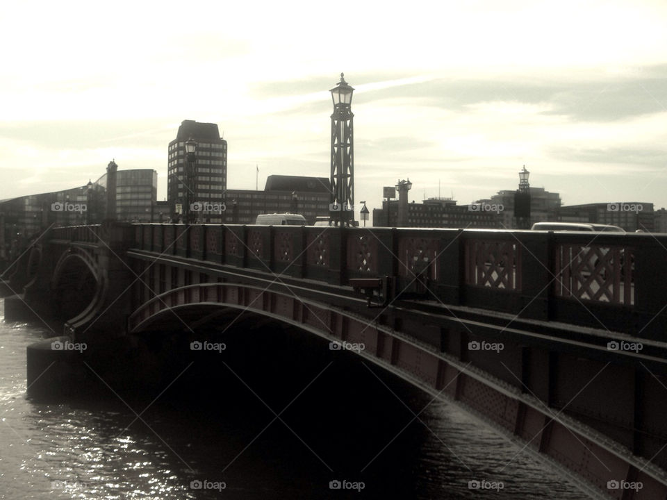 bridge tourist somewhere in london england by r.epstein