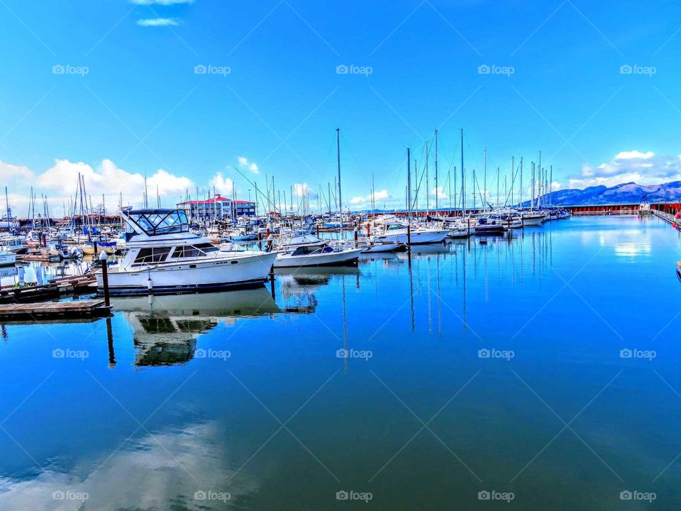 Beautiful Clear Skies & Boats  Docked at the Pier "Peaceful Waters"