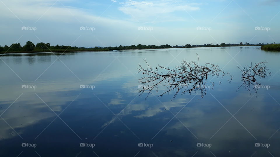 image of the cloud in the river