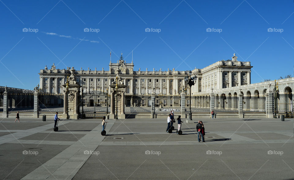 View of the Royal Palace from La Almudena, Madrid, Spain.