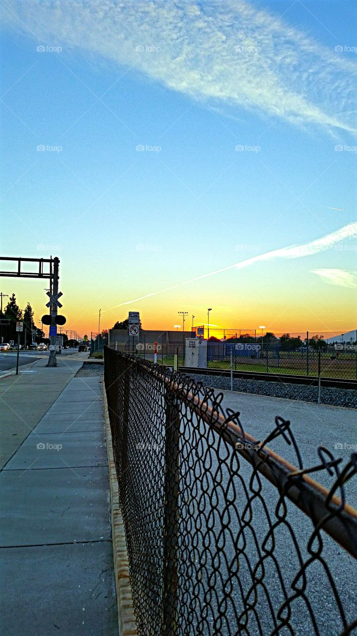 Walking toward the Sunset!. Watching the sun set over the neighborhood!