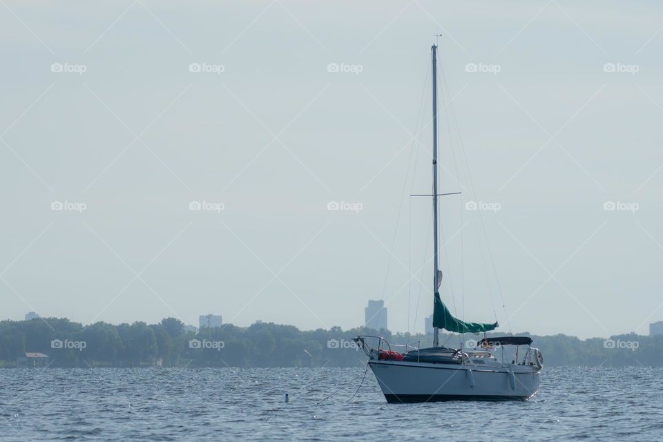 A yacht on the shore