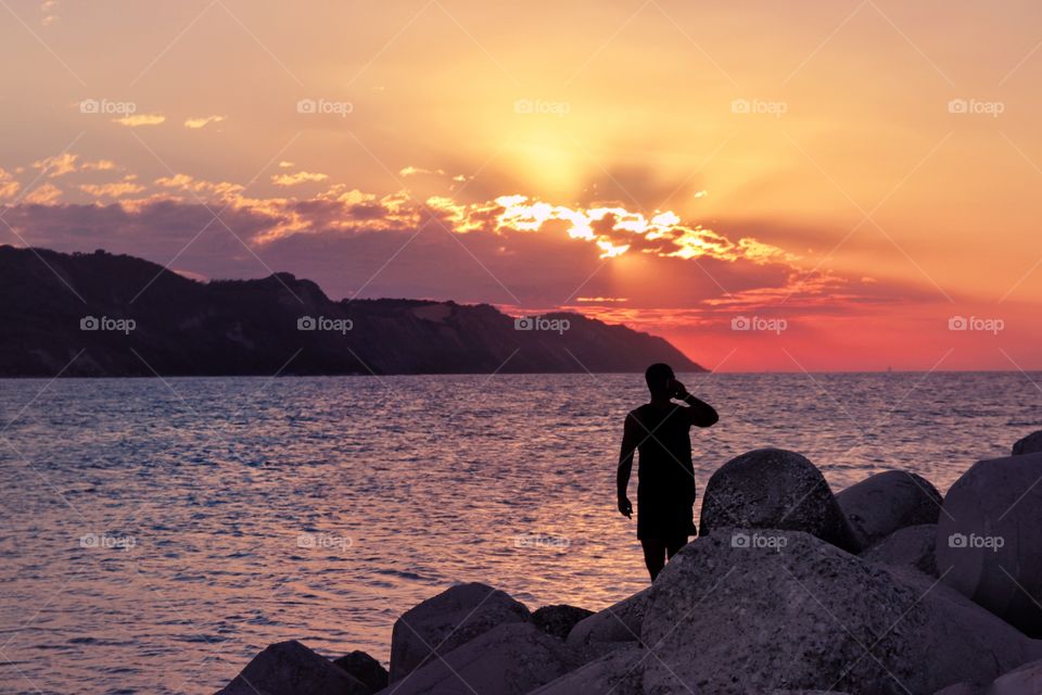 Sunset and sea 