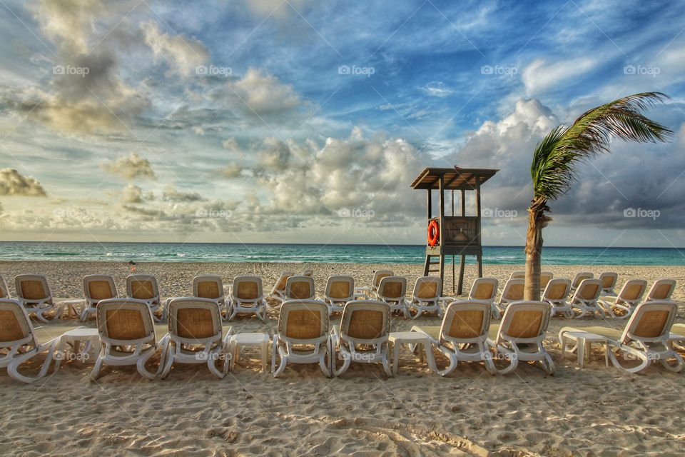 caribbean resort at sunrise