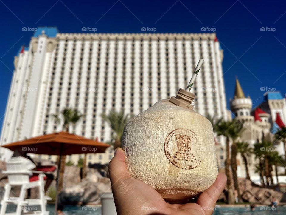 Drink at the pool. Las Vegas, NV