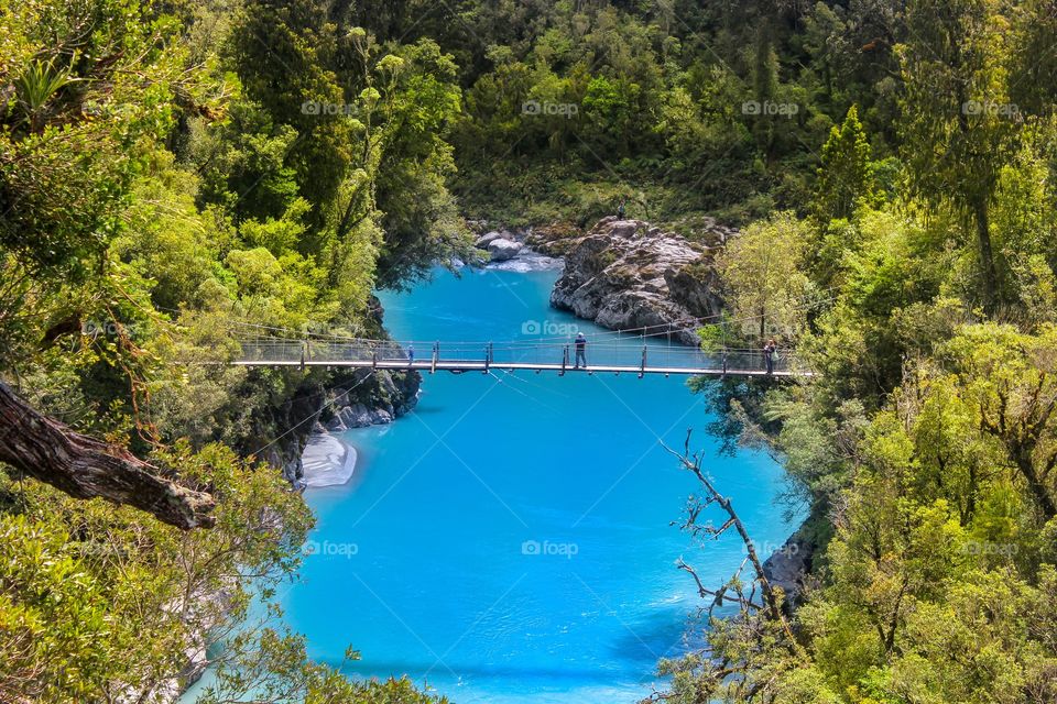 Hokitika Gorge swing bridge in New Zealand