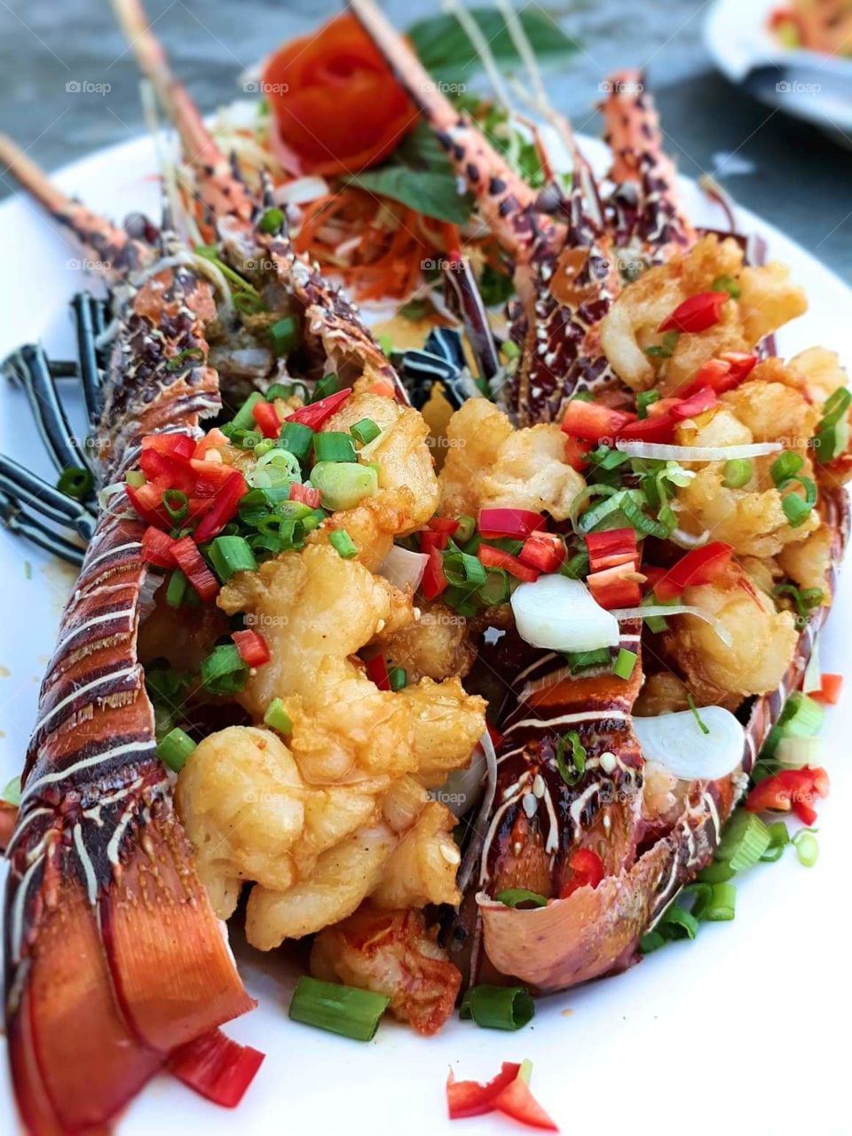 seafood of lobsters. lobster shrimp.