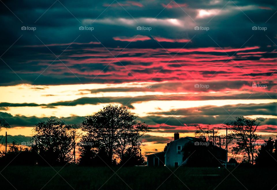 Farm sunset