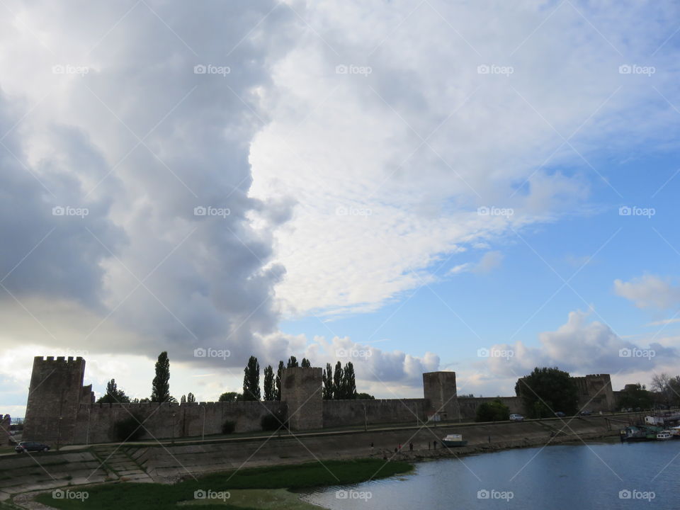 Sky above the medieval fortress