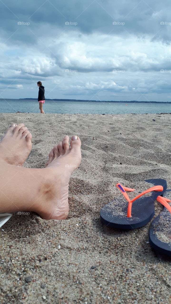 Strand Meer See Urlaub Outdoor Entspannen chillen flip Flops