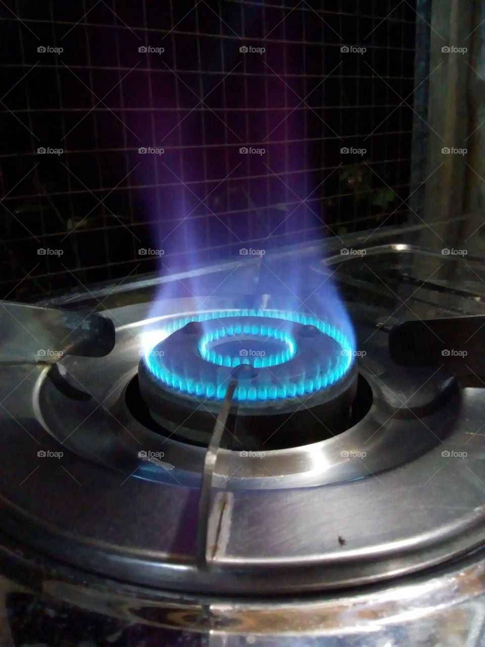 Fire on gas oven.