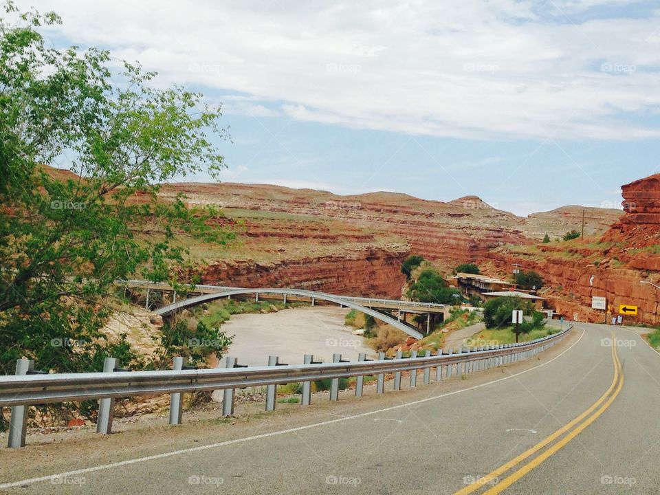 The bridge at the Mexican hat town
