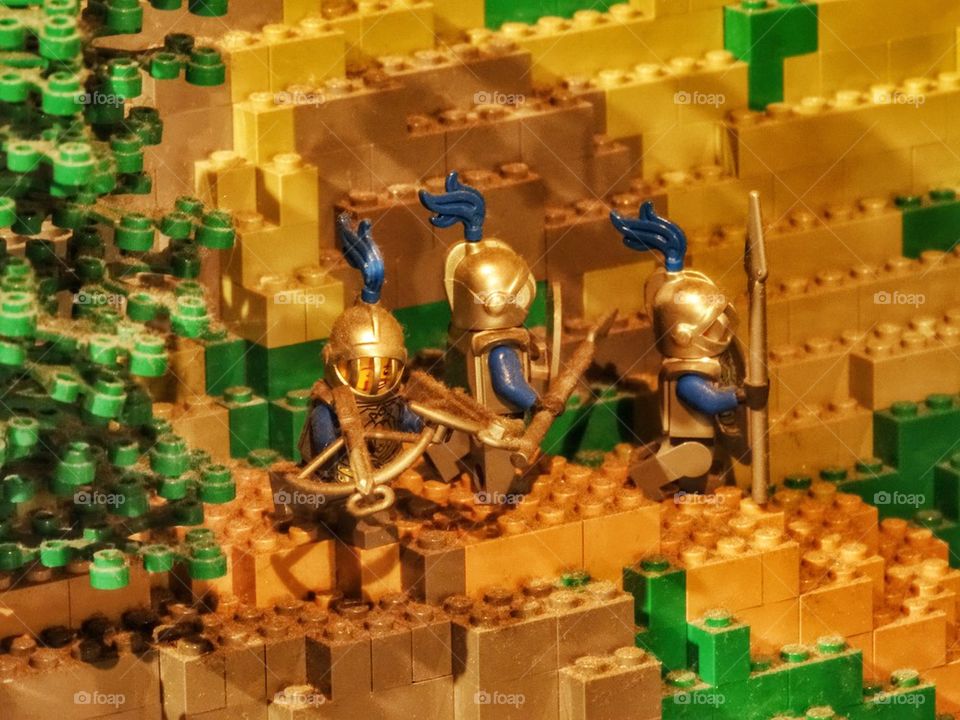 Lego Castle Diorama. Plastic Medieval Scene
