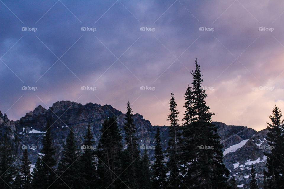 Sunset over the mountains 