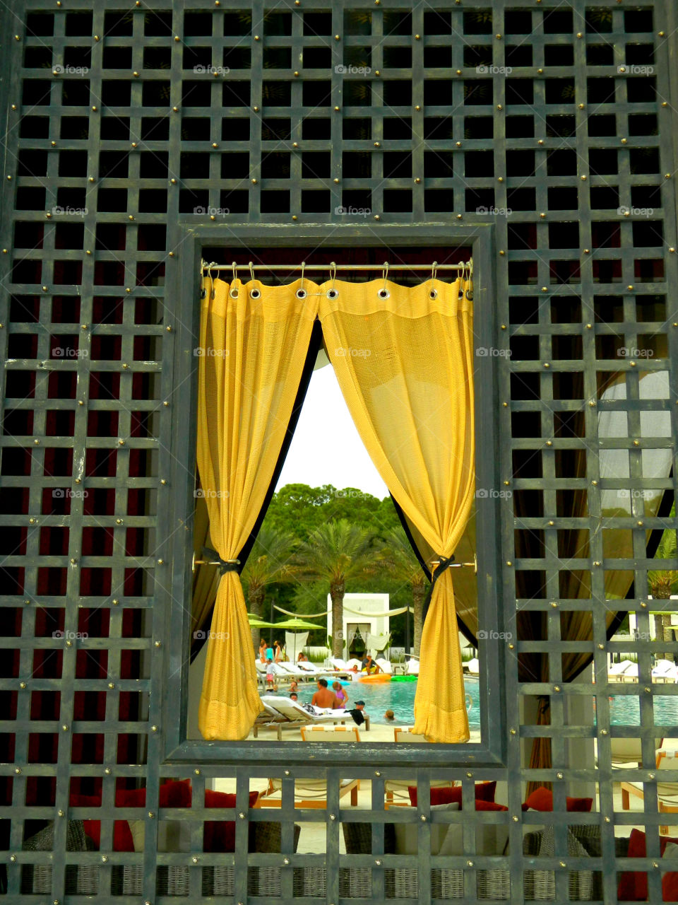 Window looking into a recreational pool arena!