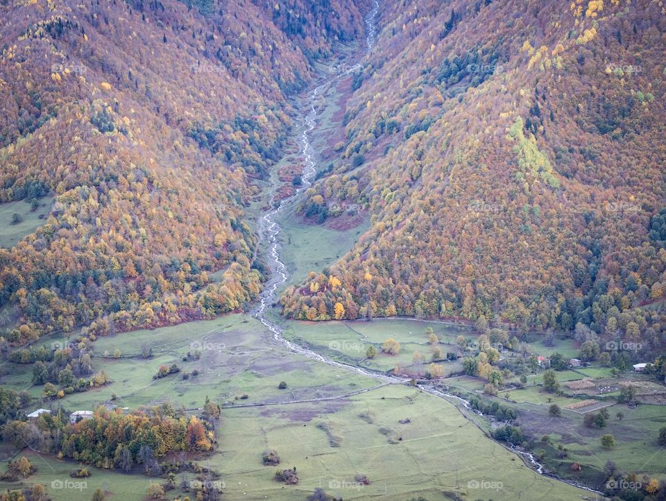 Beautiful mountain in Autumn season at Georgia 