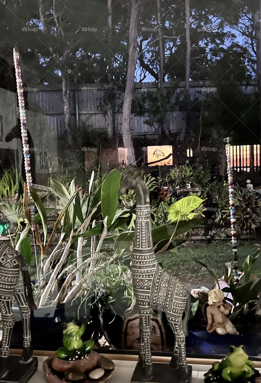 Reflections through a window