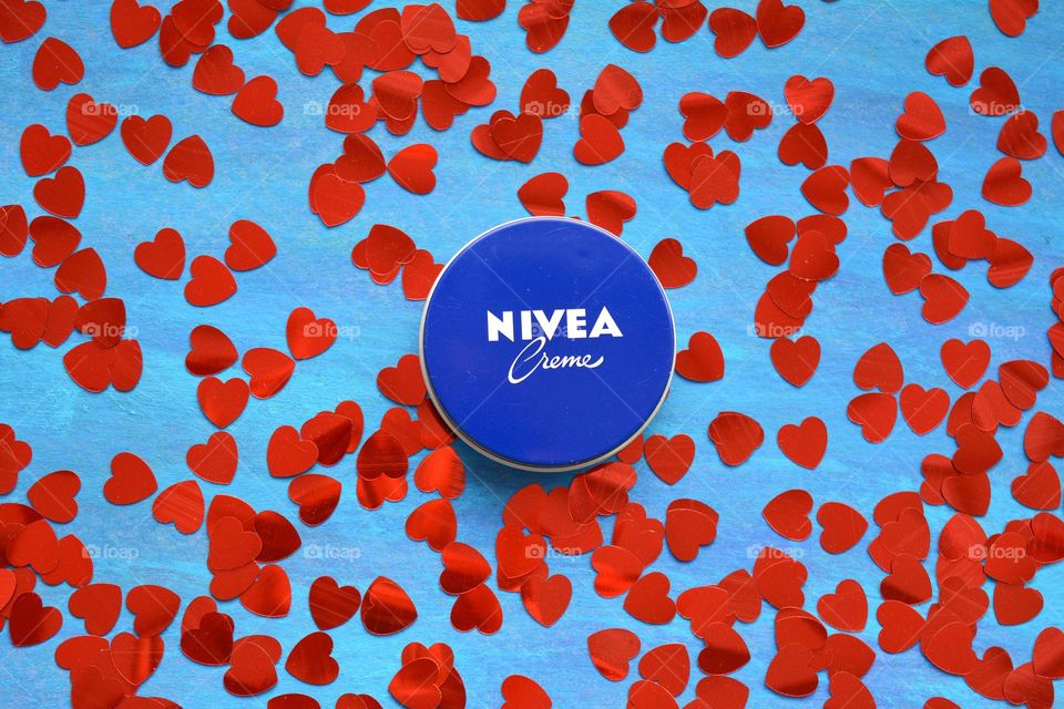 love ❤️ Nivea cream with red hearts