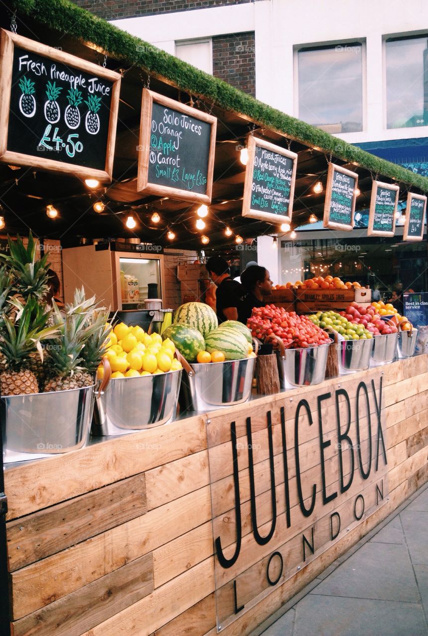 Juice bar in the street