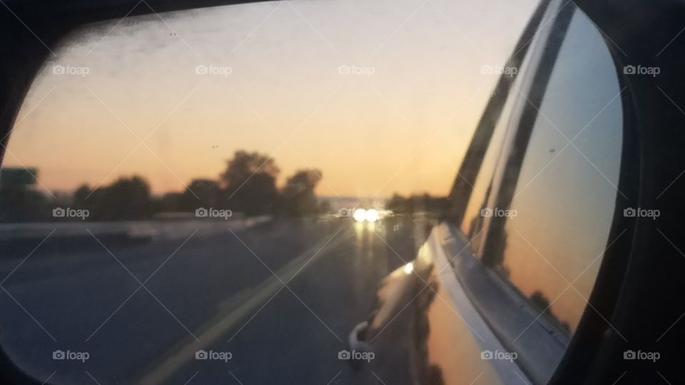 Sunrise in the rearview