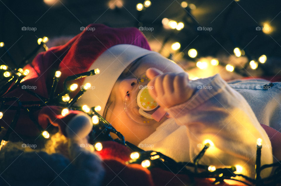 Cute baby with pacifier