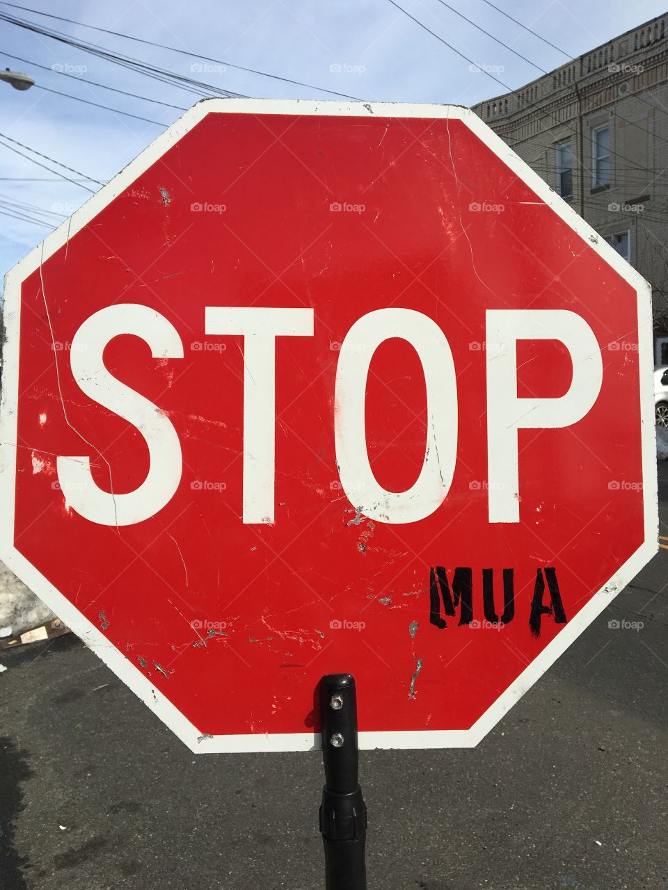 Stop sign with graffiti