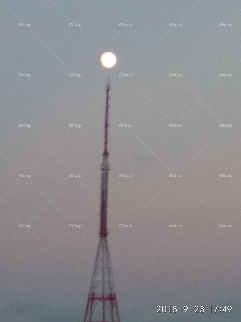 tower with moon