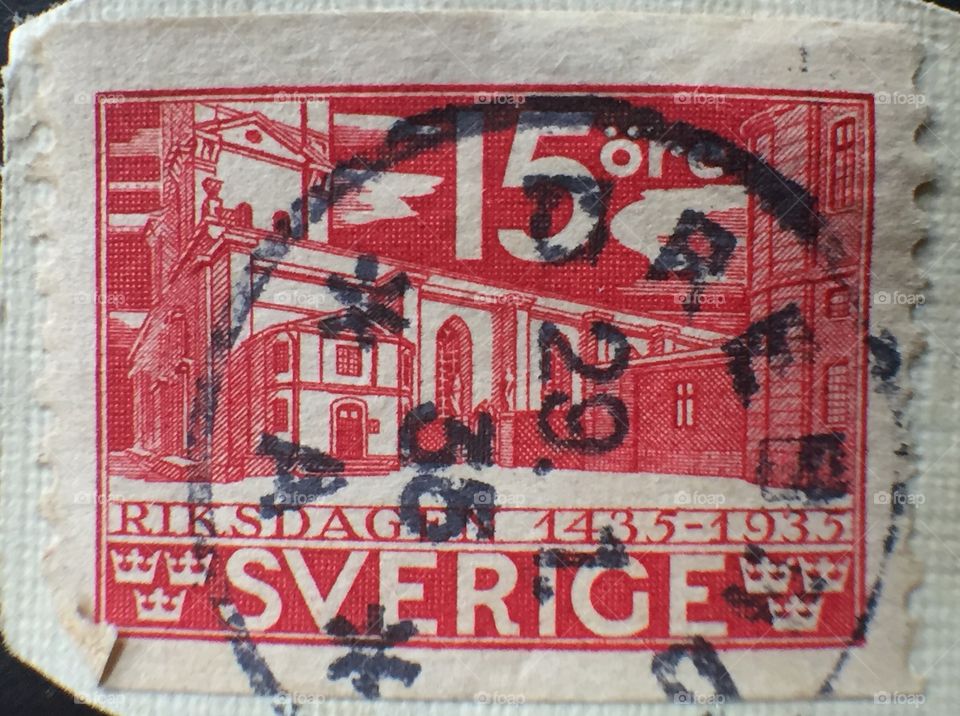 Swedish 15 ore stamp stamp mark örebro 
