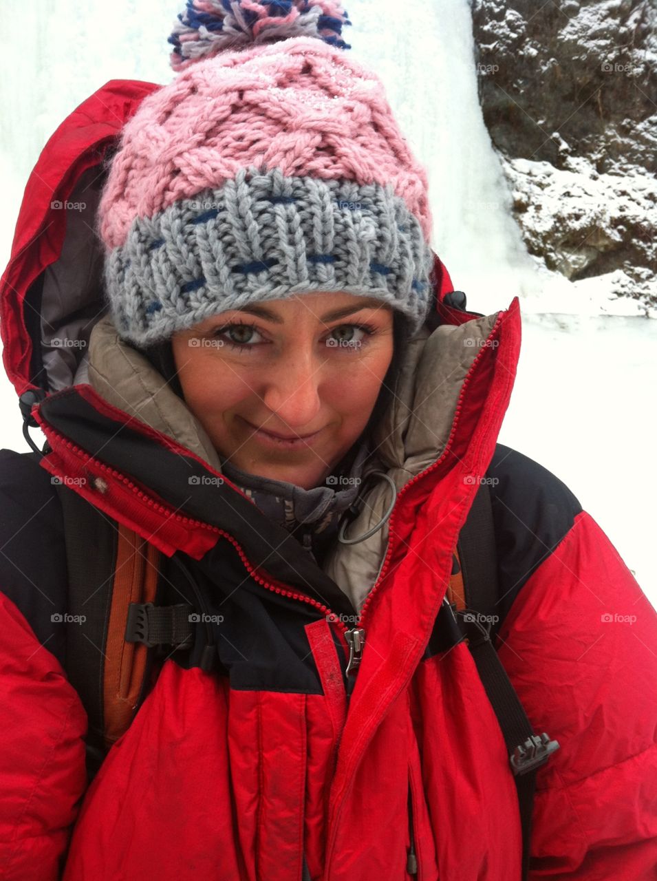 Cold Alaska Winter. Selfie while out ice climbing with hubby. Very cold day. 