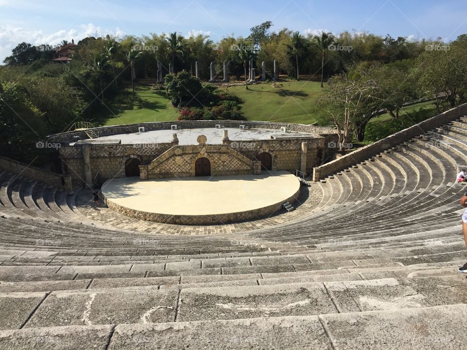 Open air stadium with beautiful view