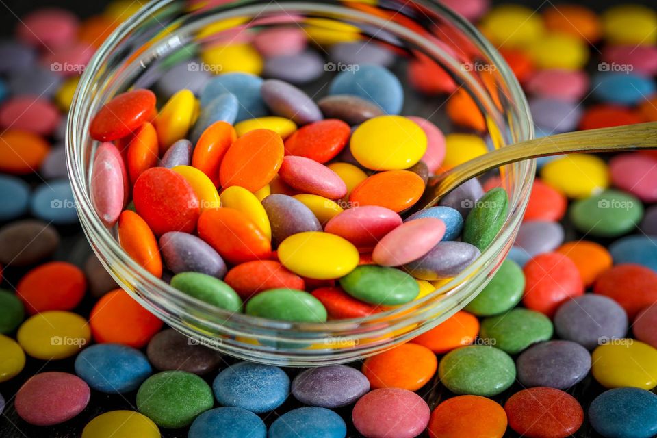 Colorful round candies